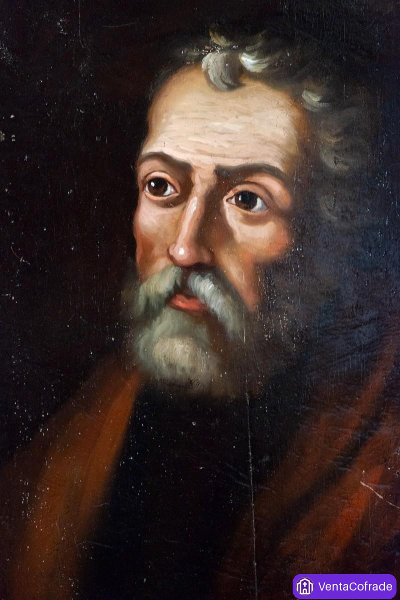 Apóstol barroco, óleo sobre tabla, escuela española, siglo XVII, 52 cm - foto 2