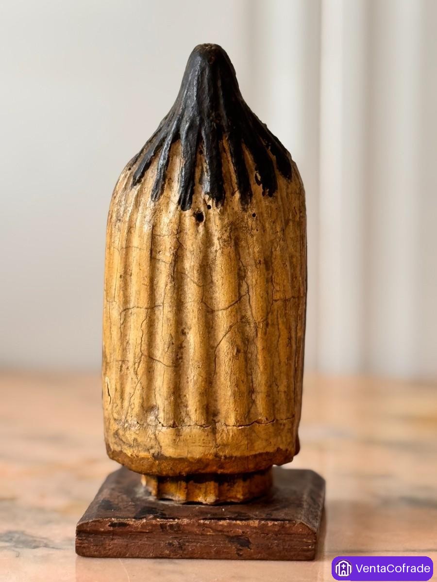 Talla antigua Santa Teresa madera policromada, arte sacro religioso siglo XIX - foto 4