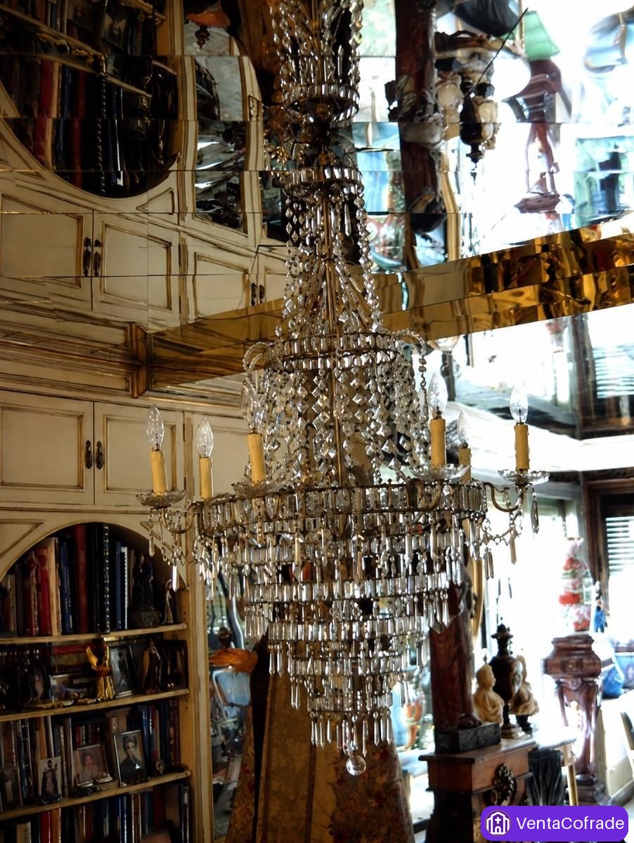 Gran lámpara de La Granja en cristal tallado, 6 luces, finales siglo XIX, 120 cm - foto 5