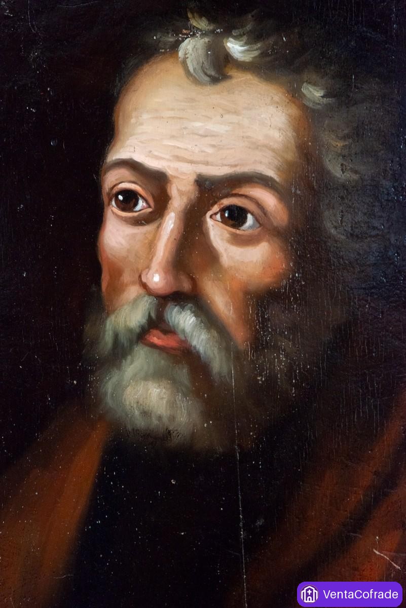 Apóstol barroco, óleo sobre tabla, escuela española, siglo XVII, 52 cm - foto 3