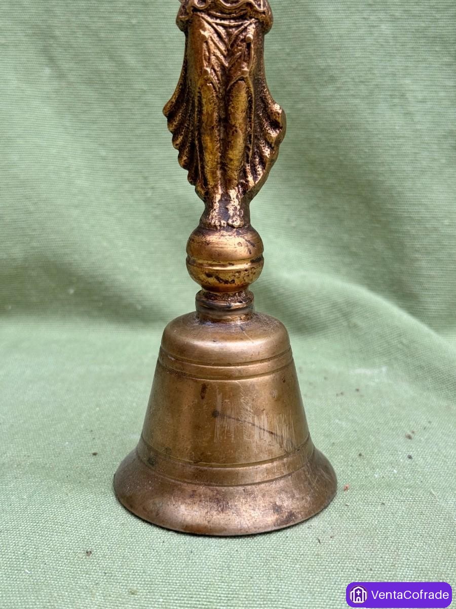 Campana antigua de bronce con ángel alado – siglo XIX - foto 5