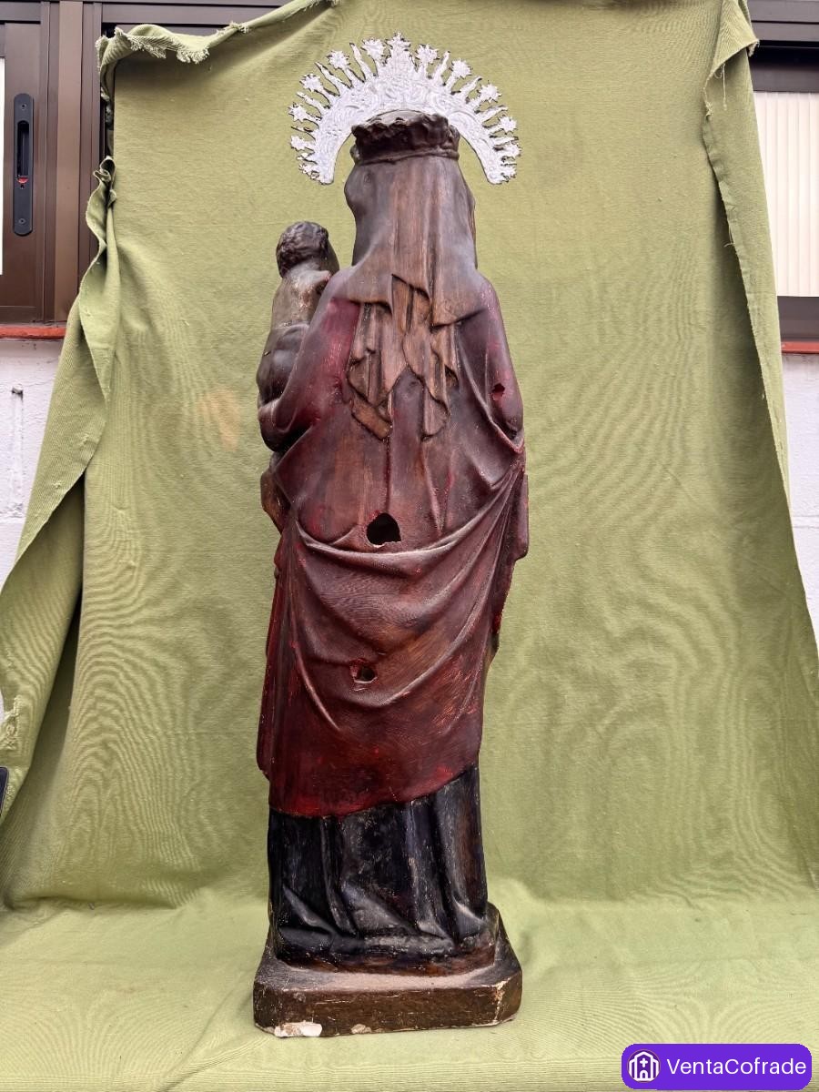 Virgen con Niño antigua escayola/yeso 1m - foto 6