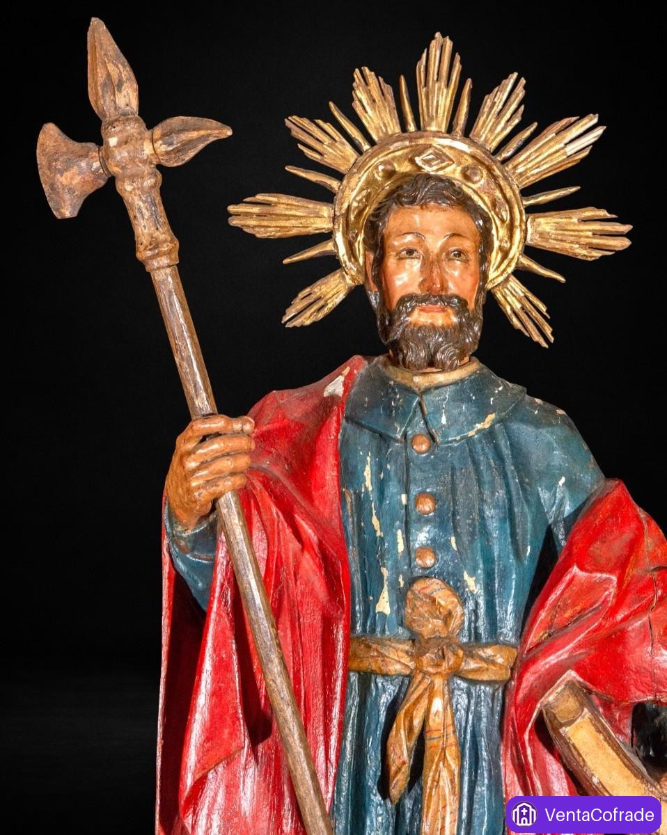 San Judas Tadeo talla madera policromada España finales XVIII-XIX 99 cm - foto 2