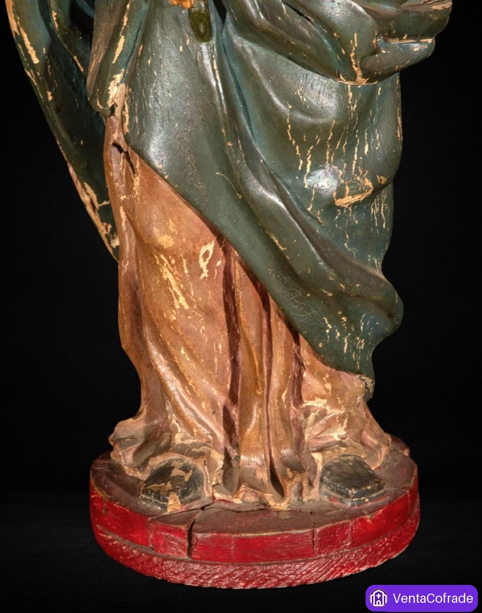 Santa Catalina de Alejandría talla madera policromada siglo XVIII 70 cm - foto 5