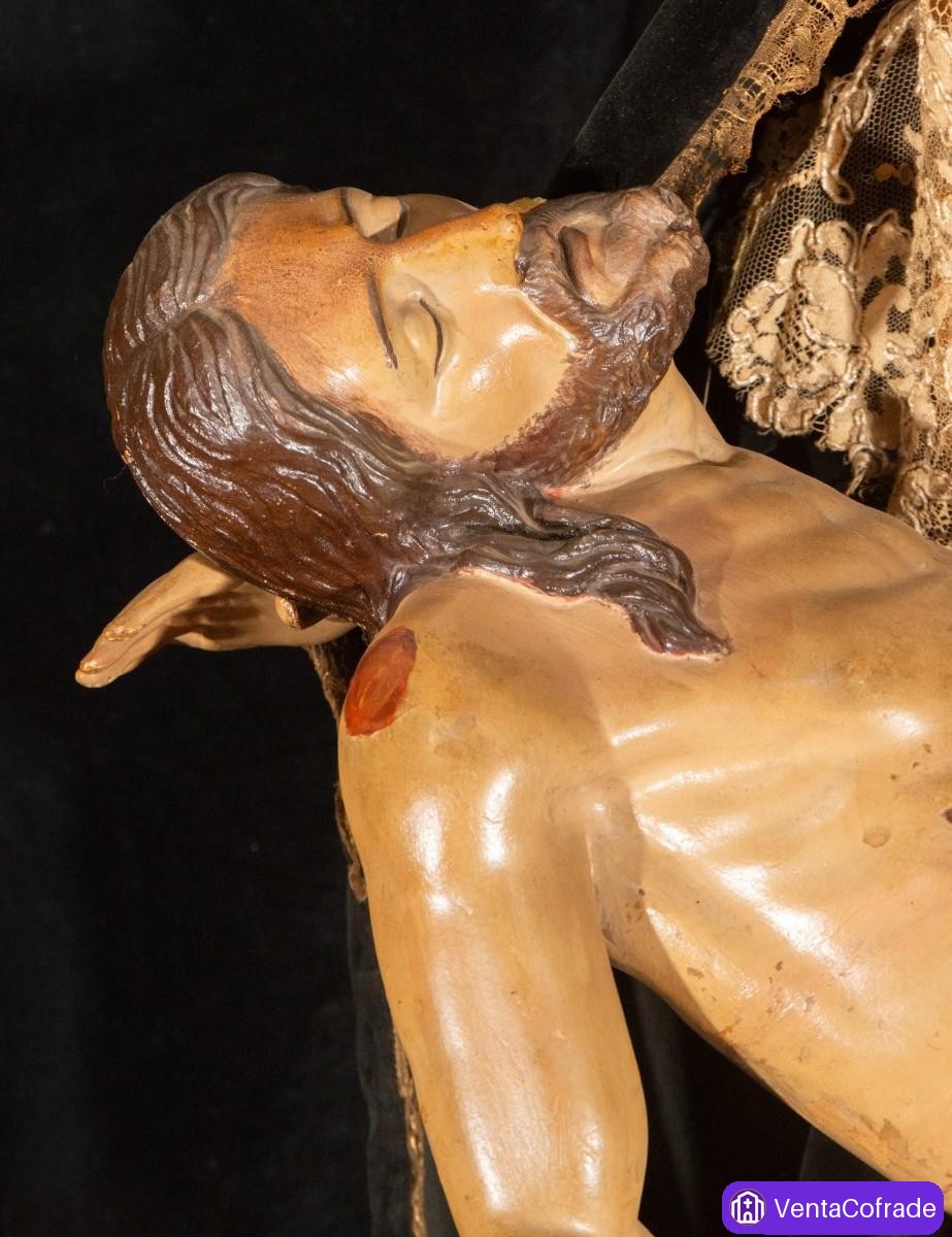 Piedad de vestir en madera policromada, finales siglo XVIII, 88 cm - foto 3