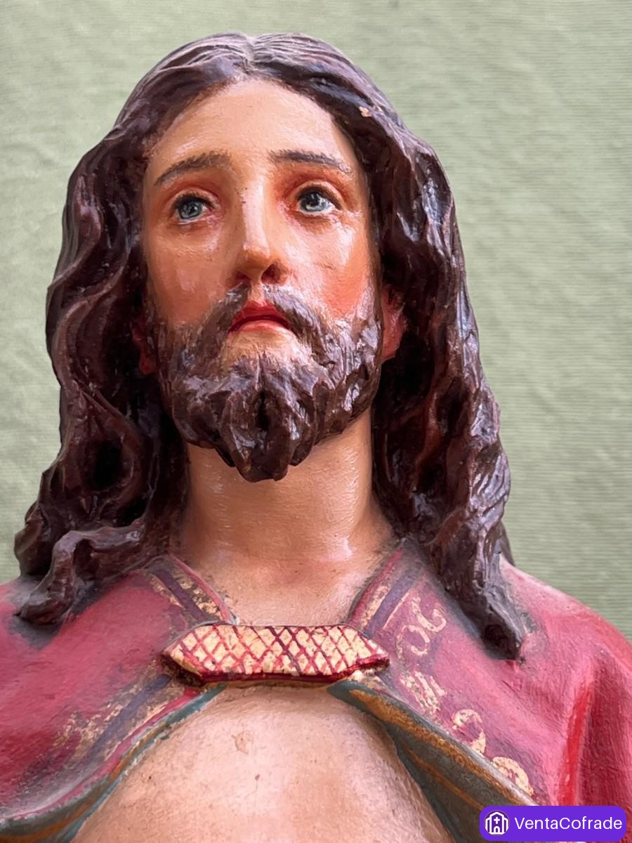 Talla Sagrado Corazón Jesús madera policromada 50c - foto 5