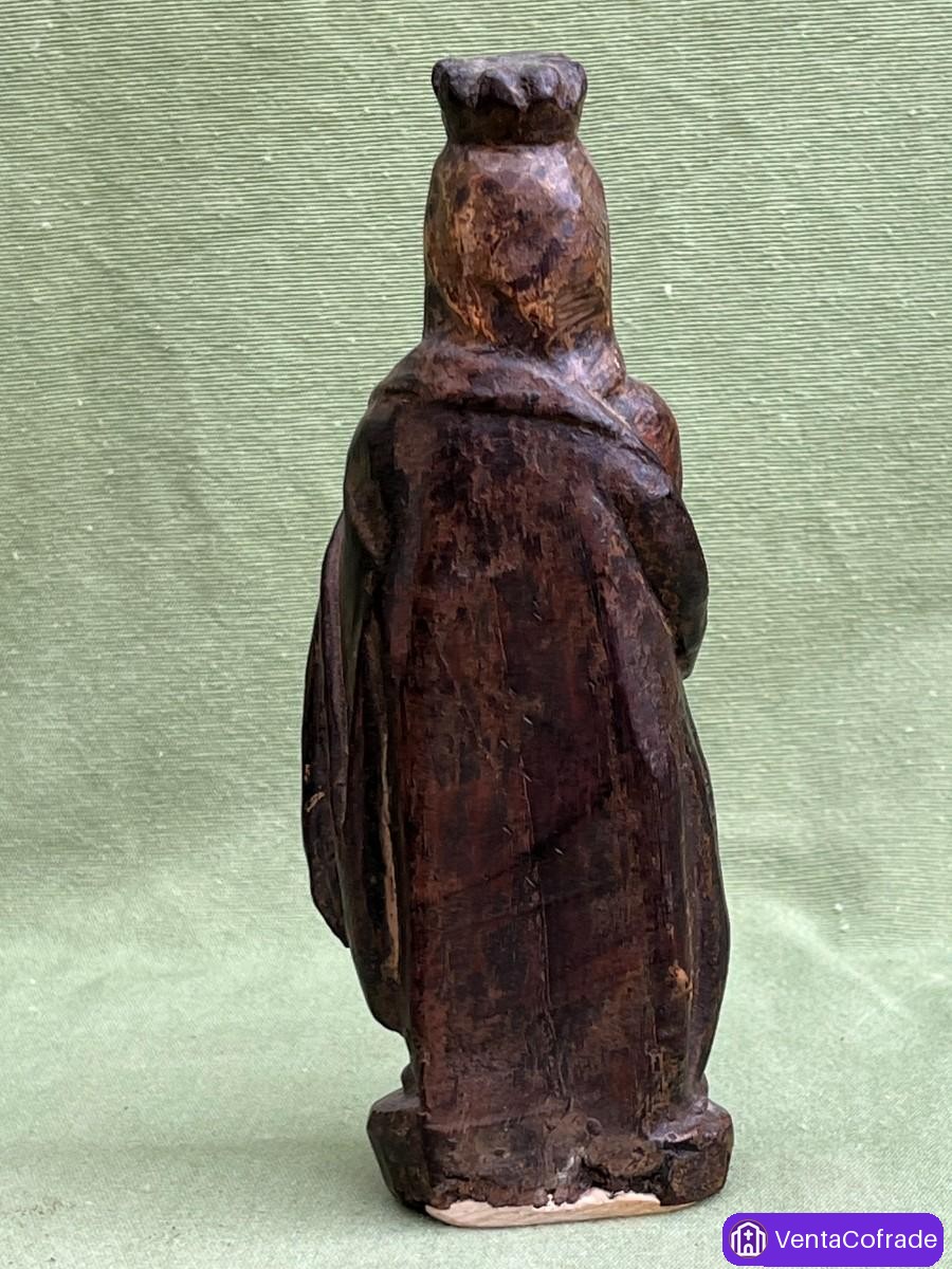 Virgen orante en madera tallada y policromada, siglo XVII - foto 5