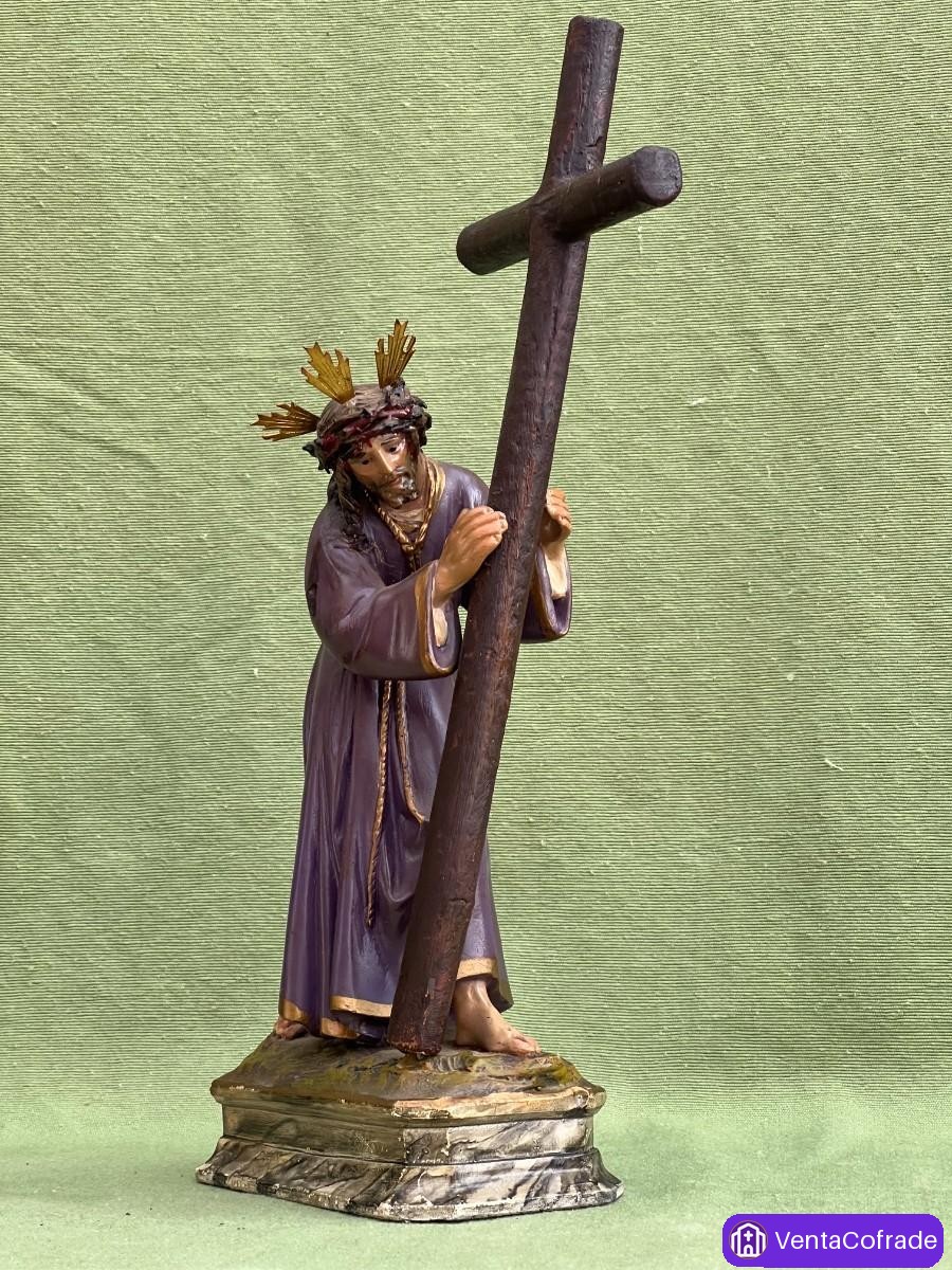 Cristo Nazareno S.XIX en madera policromada – Arte sacro e imaginería española - foto 1