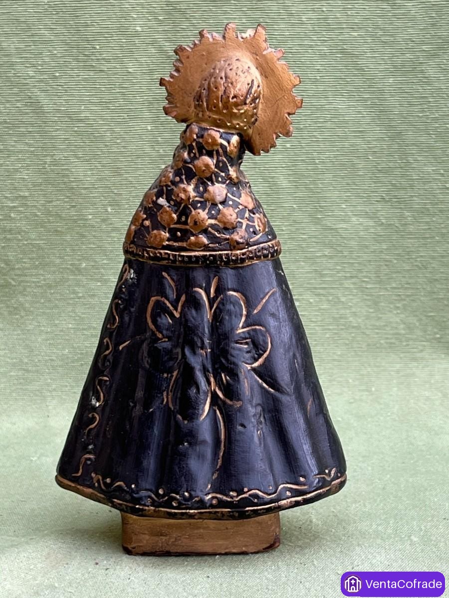 Virgen de la Soledad española en resina pintada, imagen devocional, 16 cm - foto 5