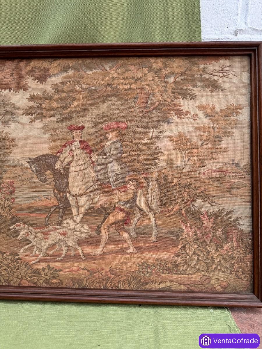 Tapiz francés gobelino vintage (138x48cm) pastoril - foto 5