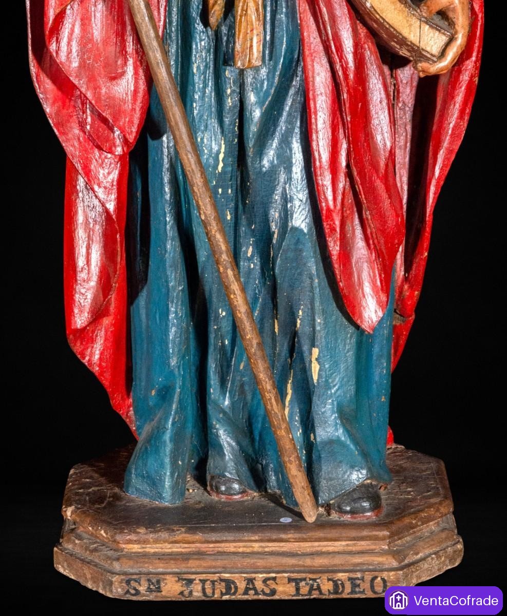 San Judas Tadeo talla madera policromada España finales XVIII-XIX 99 cm - foto 4