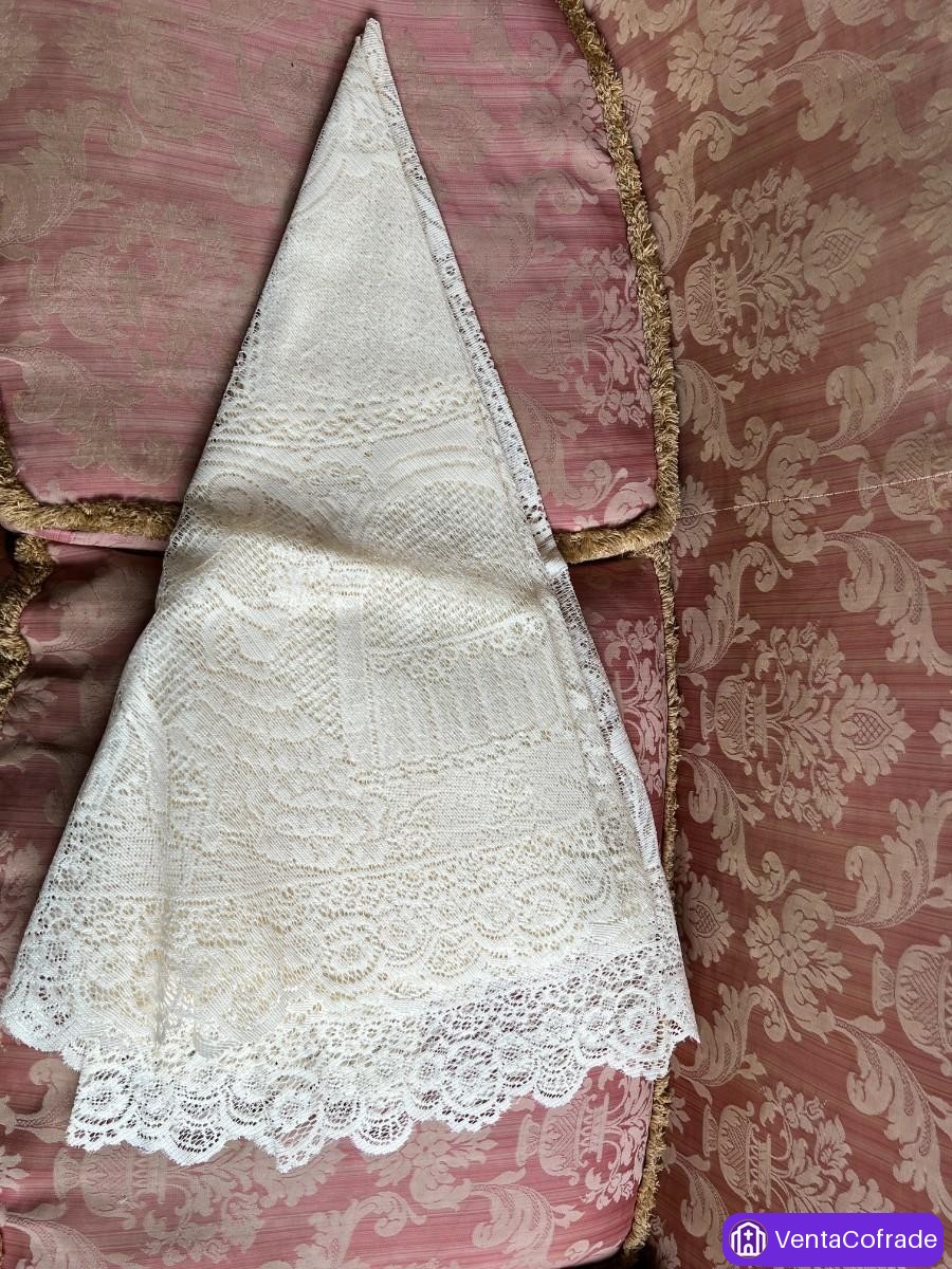 Mantilla encaje española antigua 140cm - foto 1