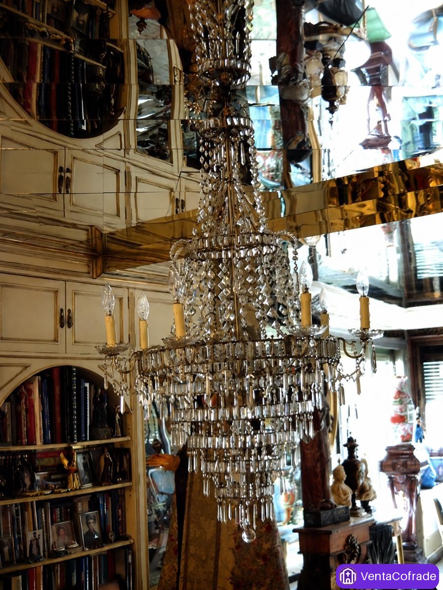 Gran lámpara de La Granja en cristal tallado, 6 luces, finales siglo XIX, 120 cm - foto 6