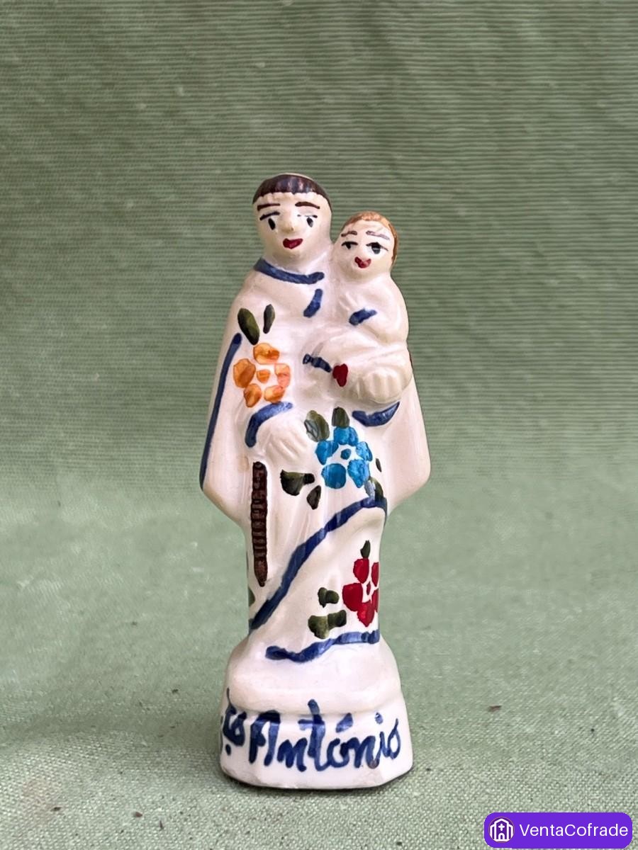 San Antonio de Padua portugués figurilla artesanal en cerámica pintada a mano - foto 1