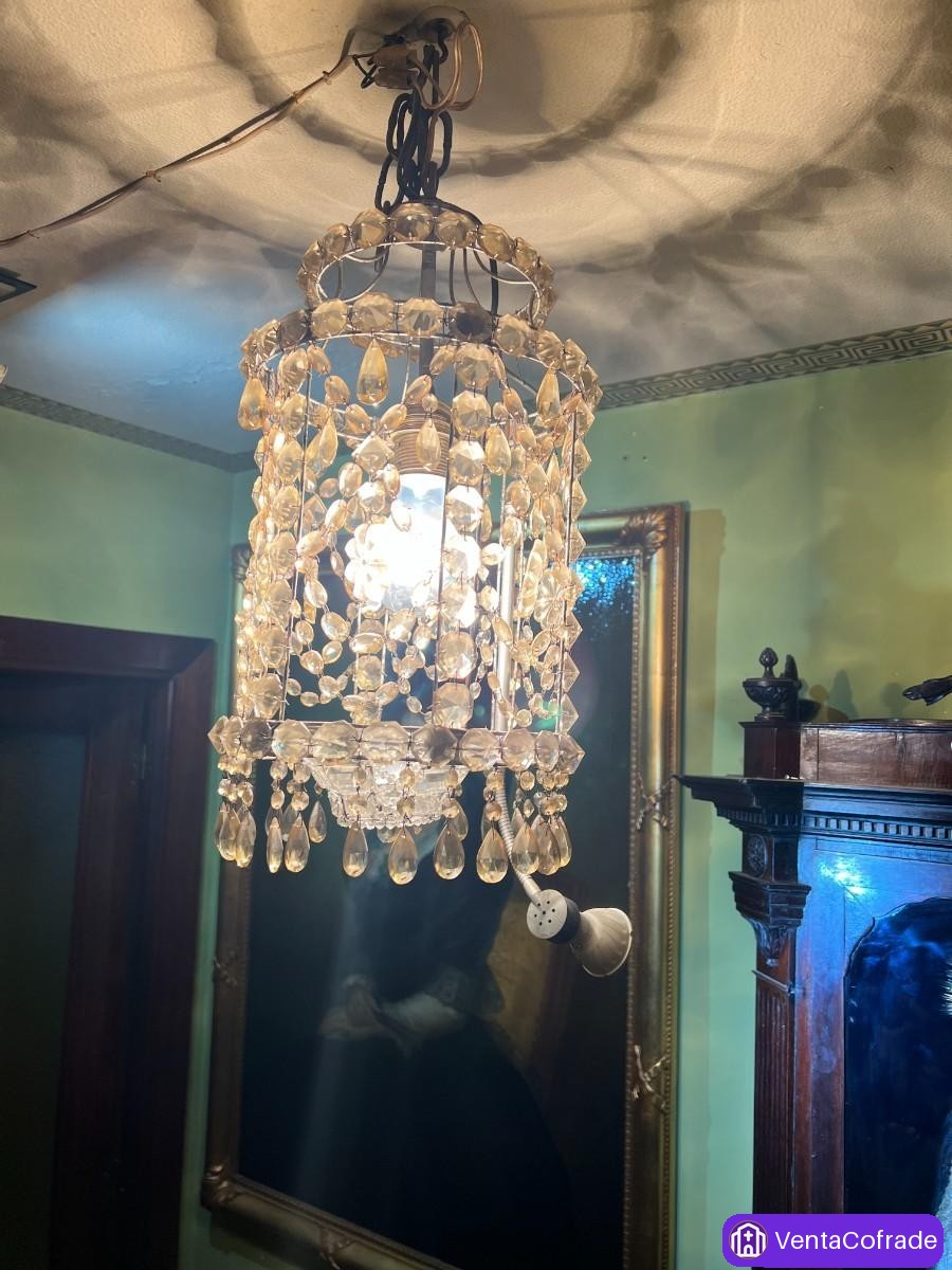 Farol de Cristal y Latón Estilo Carlos IV - foto 1