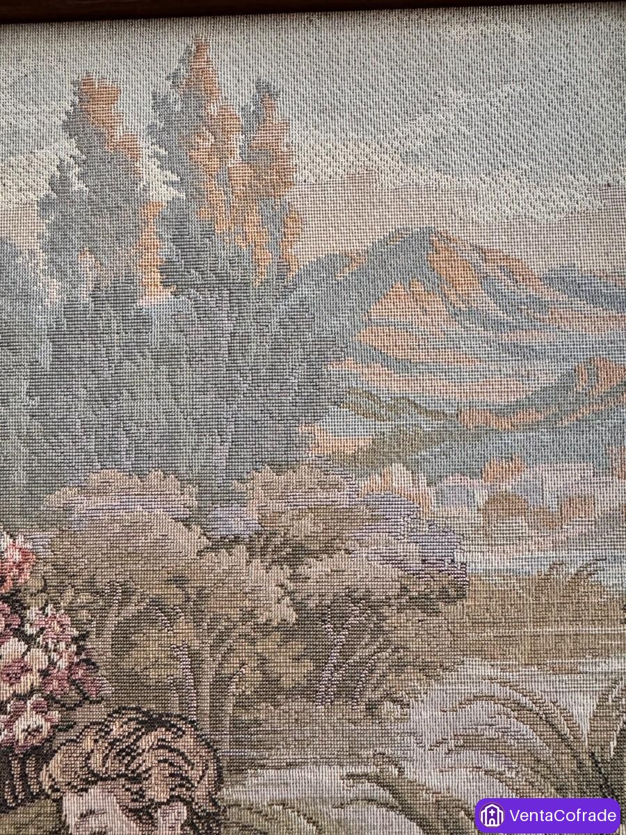 Tapiz Francés Aubusson Escena Galante 52x52 - foto 5