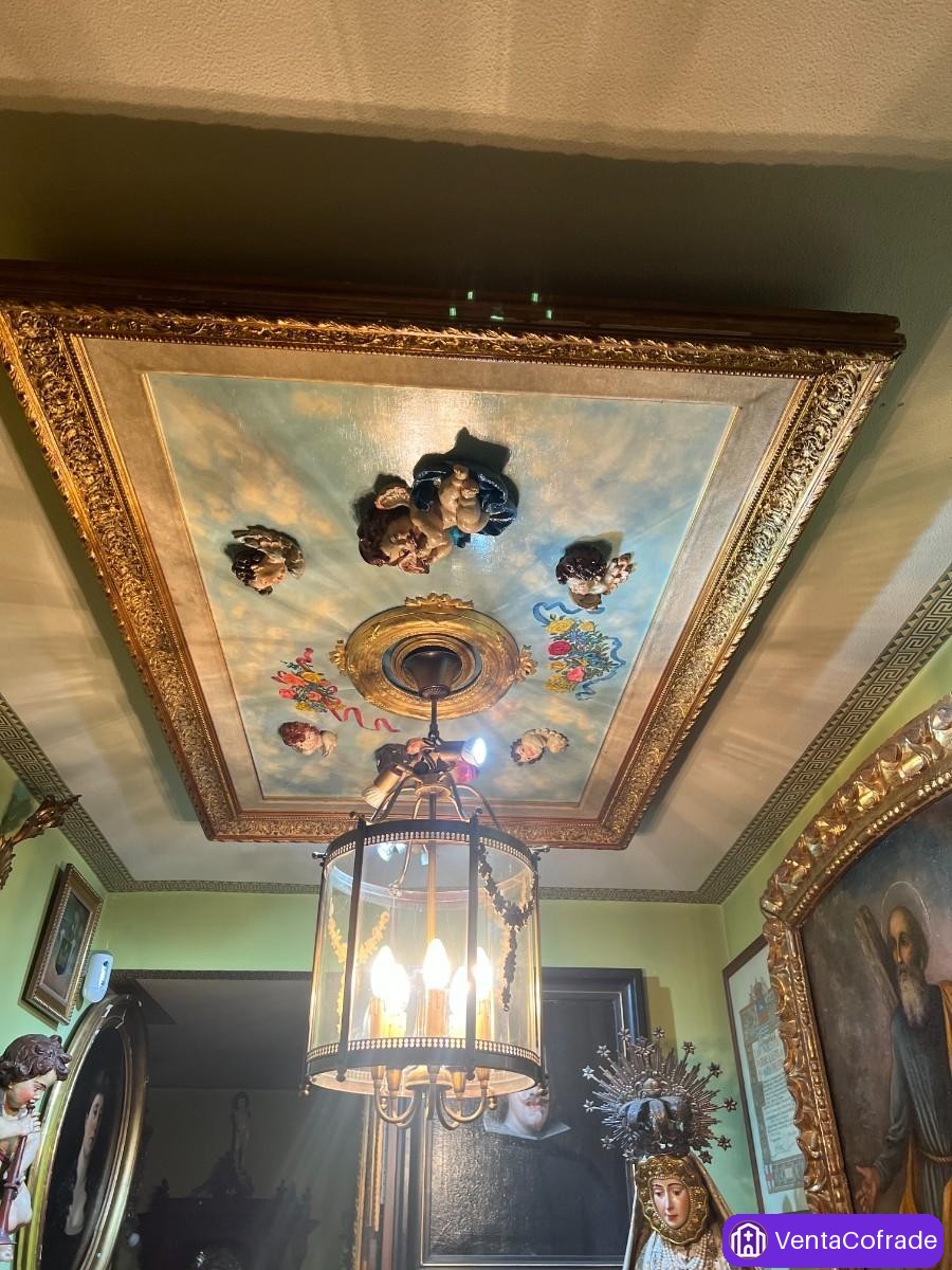 Cuadro bóveda decorativo vintage estilo barroco con querubines, 190×120 cm - foto 4
