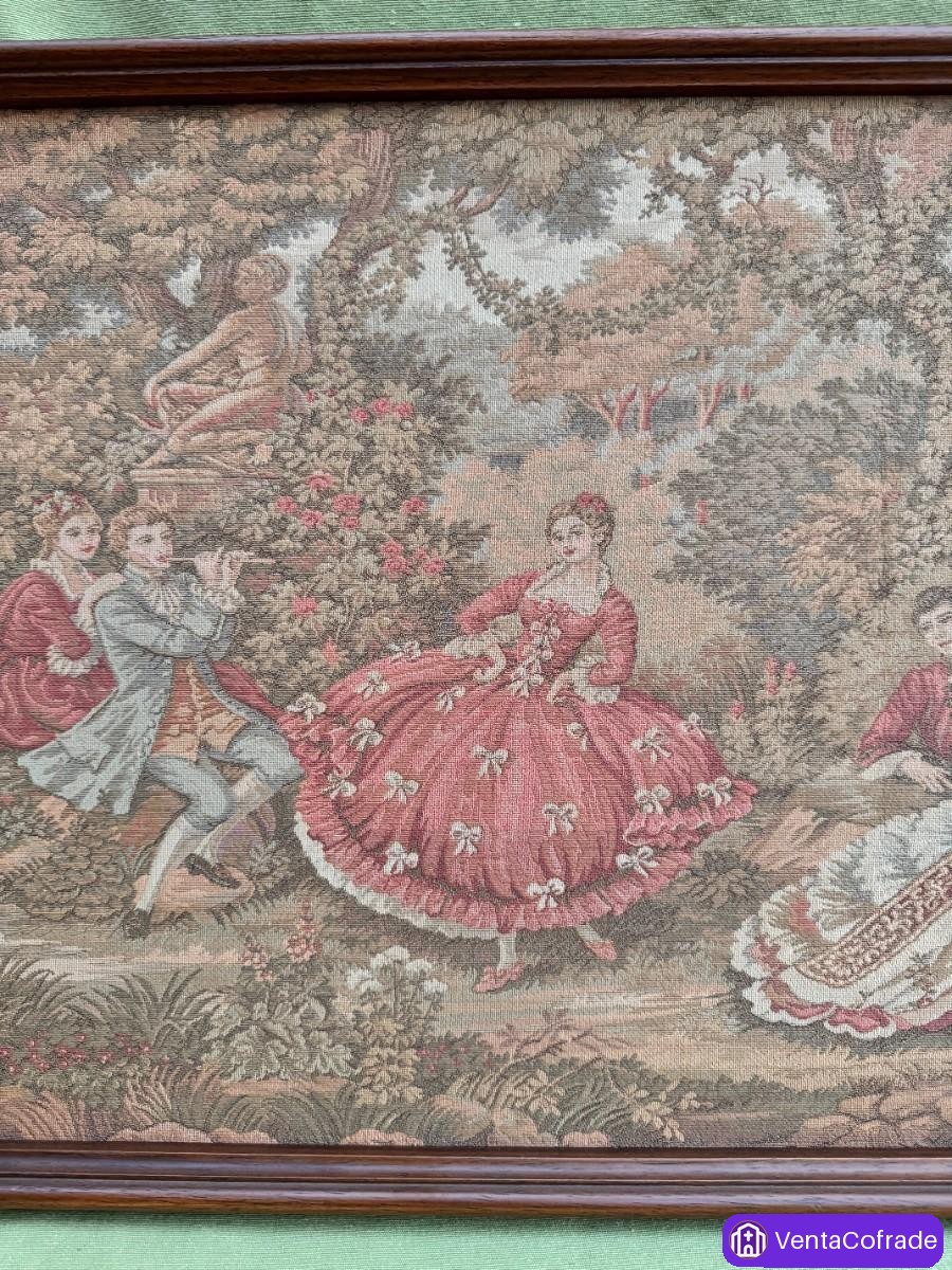 Tapiz francés gobelino vintage (138x48cm) pastoril - foto 3