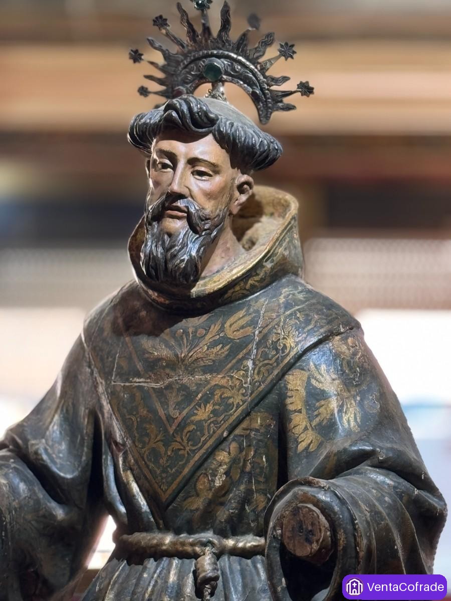 San Francisco de Asís. Talla barroca en madera policromada. 163 cm. Siglo XVIII - foto 5