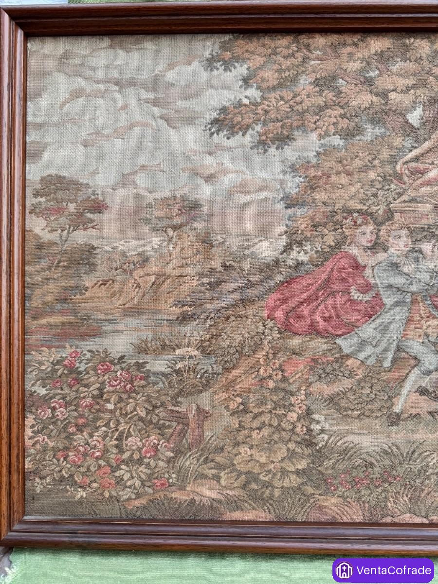 Tapiz francés gobelino vintage (138x48cm) pastoril - foto 2