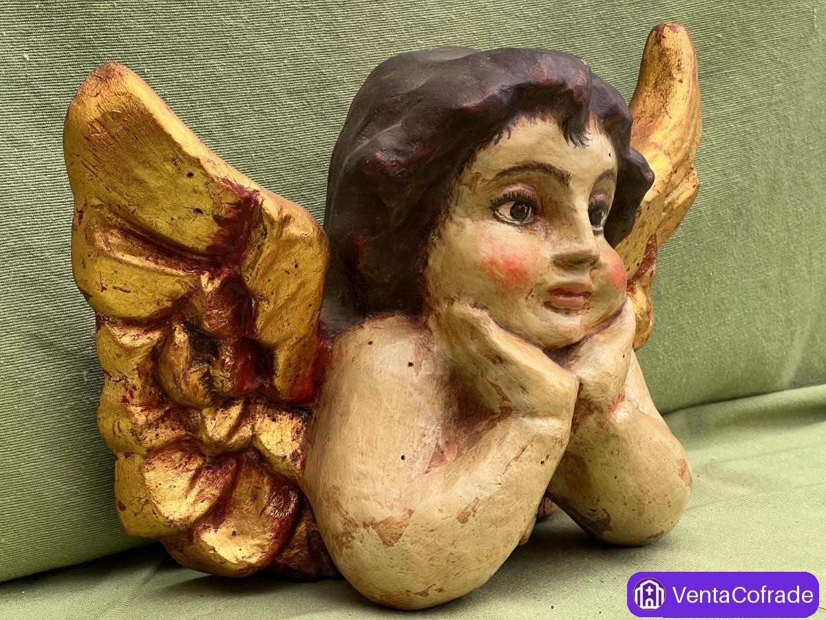 Amorcillo Ángel Resina Policromía Autor - foto 4