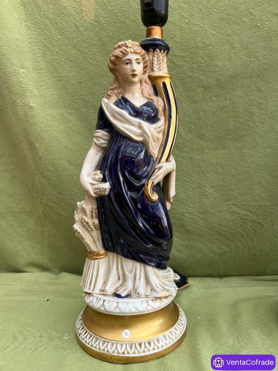 Pareja de lámparas de sobremesa en porcelana figurativa, Hispania CH, vintage años 60–70 - foto 2