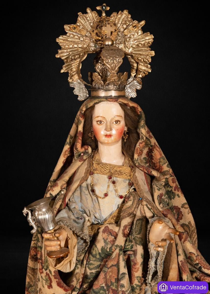 Santa María Magdalena de vestir XVIII Madera tallada Escuela Andaluza 76 cm - foto 2