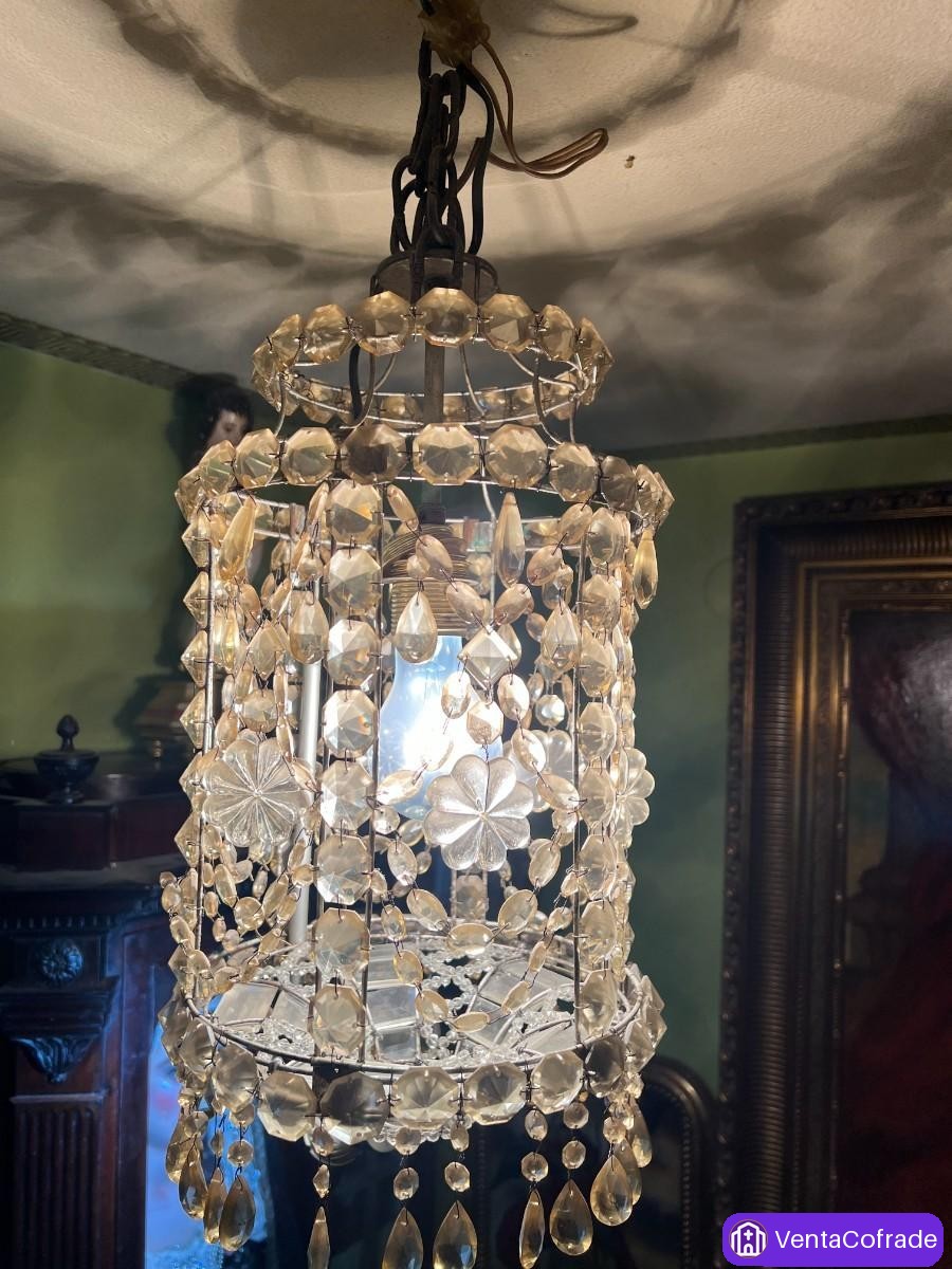 Farol de Cristal y Latón Estilo Carlos IV - foto 4