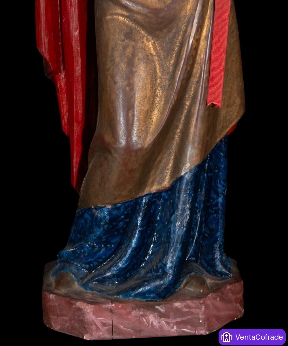 Virgen con Niño tardogótica en madera policromada, España, s. XV-XVI - foto 3