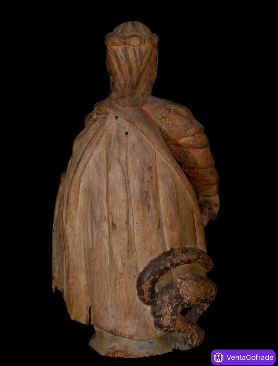 Santa Margarita de Antioquía gótica siglo XVI talla madera policromada - foto 6