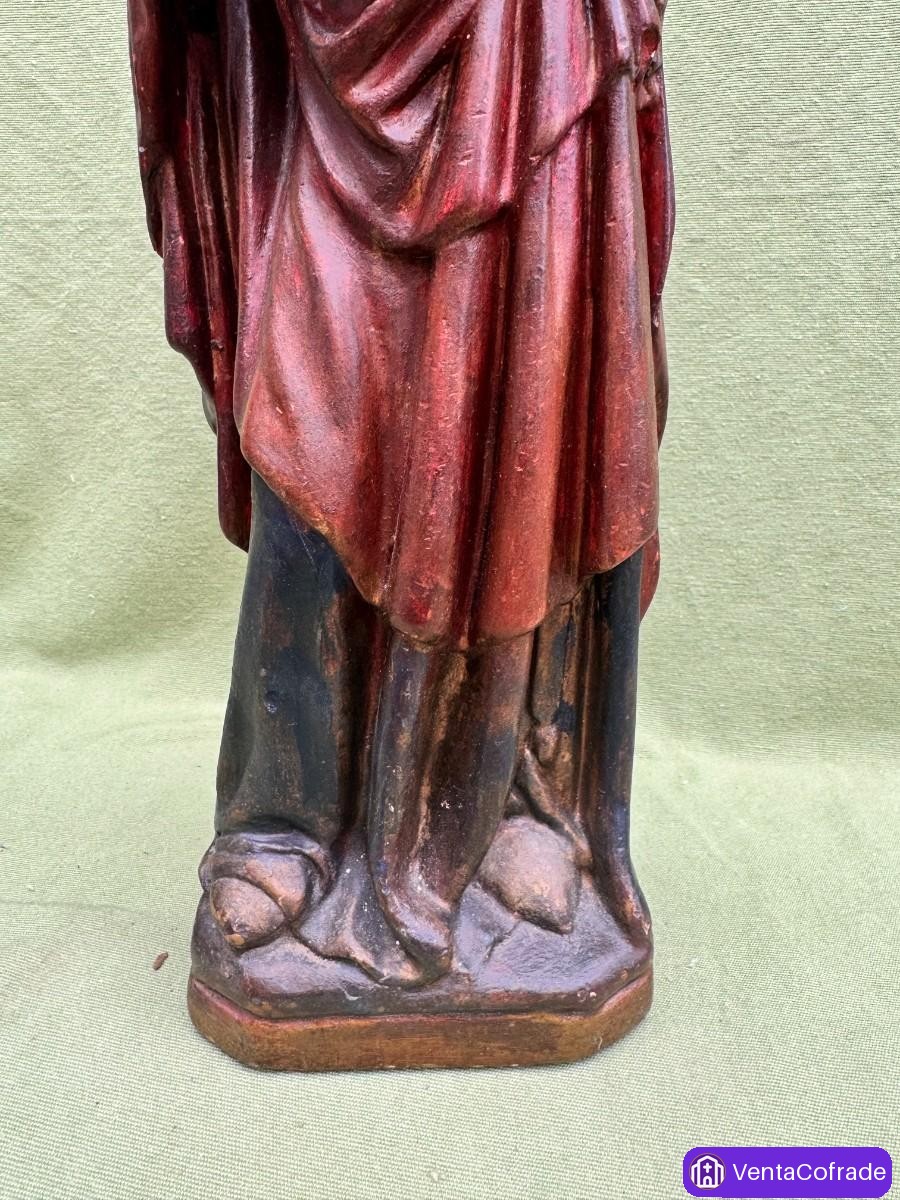 Virgen del Carmen antigua en escayola policromada, escultura religiosa española, finales s. XIX - foto 6