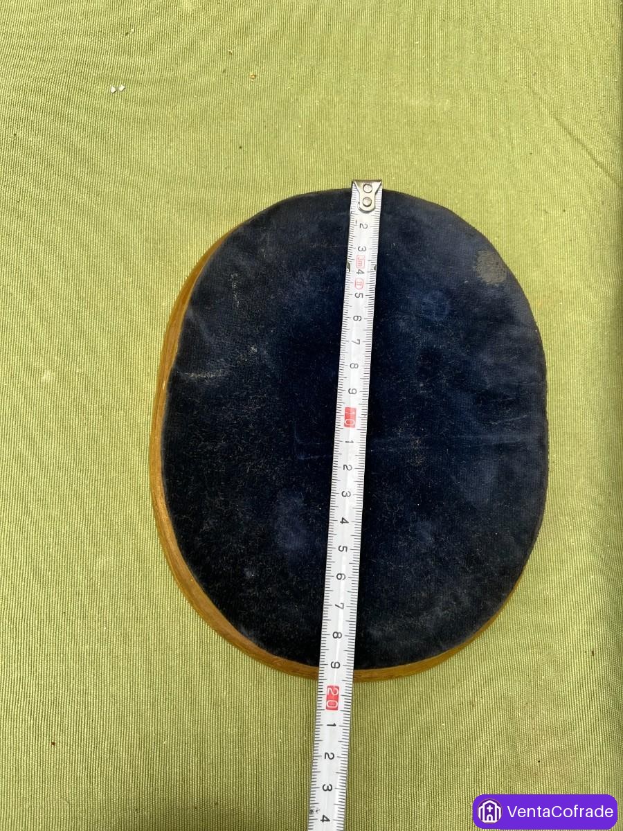 Peana antigua madera dorada y terciopelo 19 cm. - foto 6
