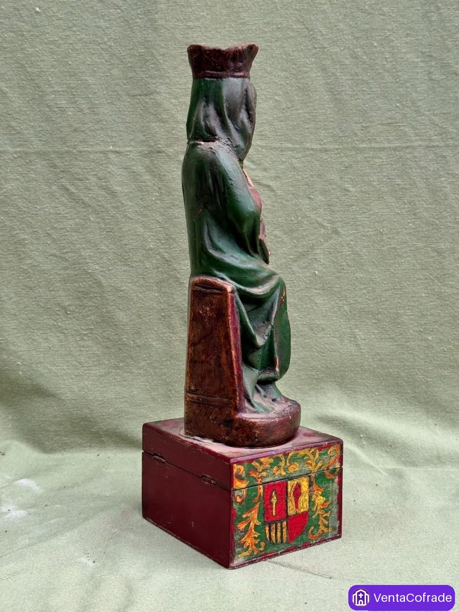 Virgen con Niño madera policromada siglo XX escultura religiosa de autor - foto 4