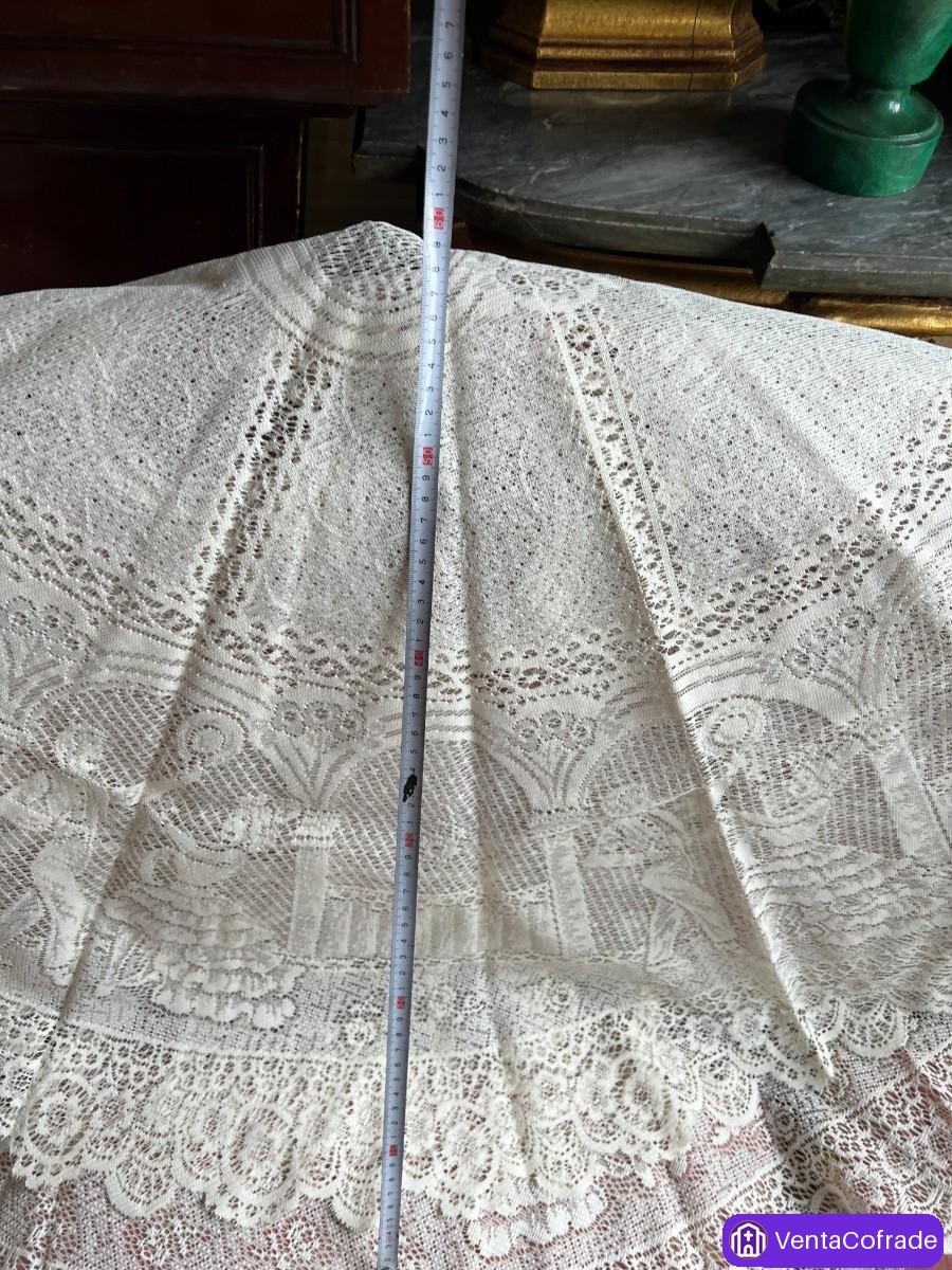 Mantilla encaje española antigua 140cm - foto 4