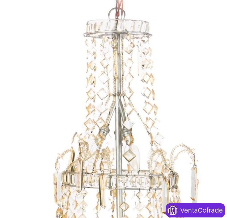 Gran lámpara de La Granja en cristal tallado, 6 luces, finales siglo XIX, 120 cm - foto 3