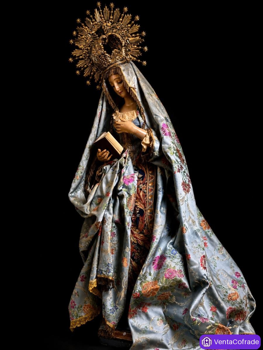 Virgen de vestir española siglo XVIII talla madera policromada escuela andaluza - foto 5