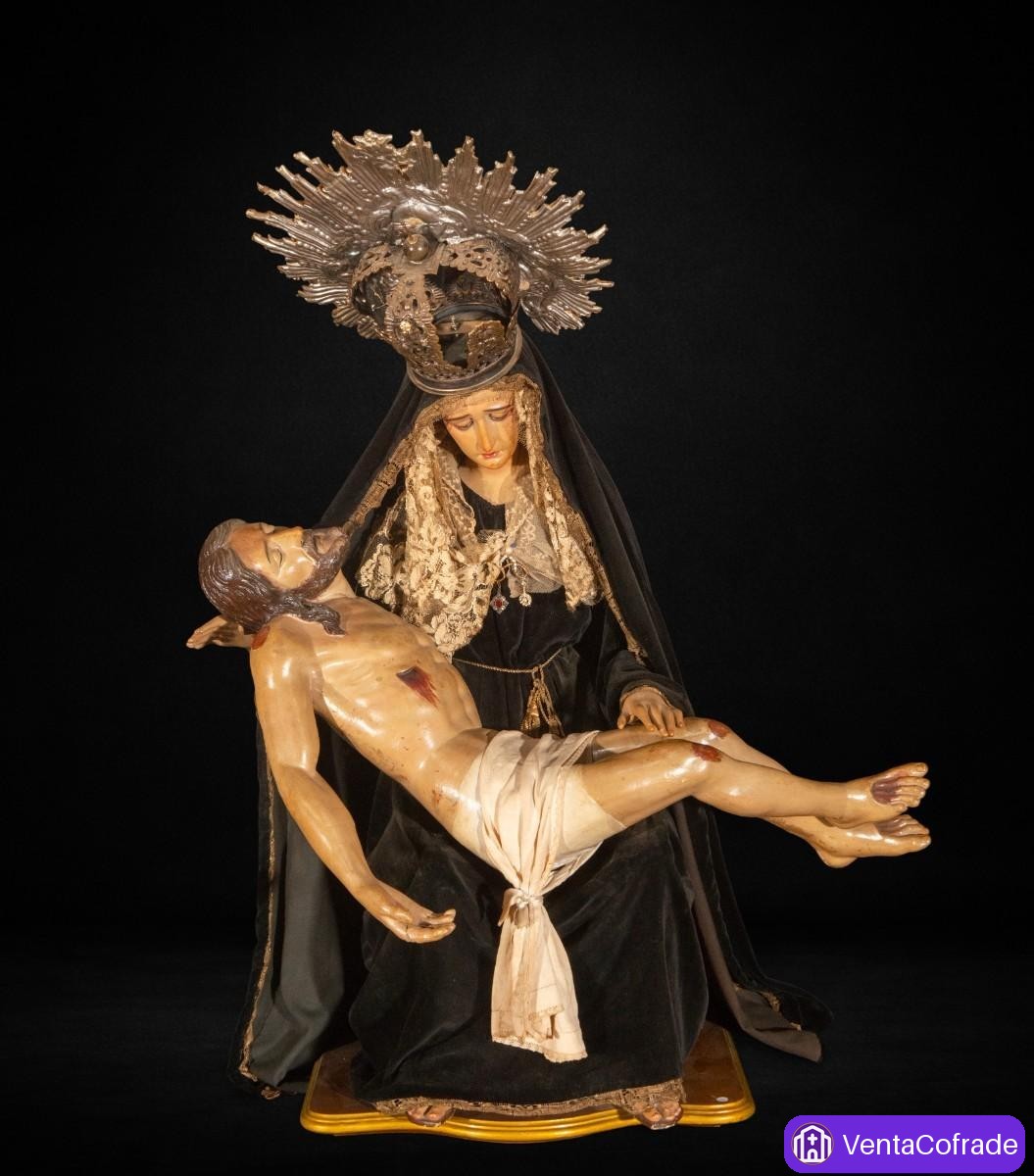 Piedad de vestir en madera policromada, finales siglo XVIII, 88 cm - foto 1