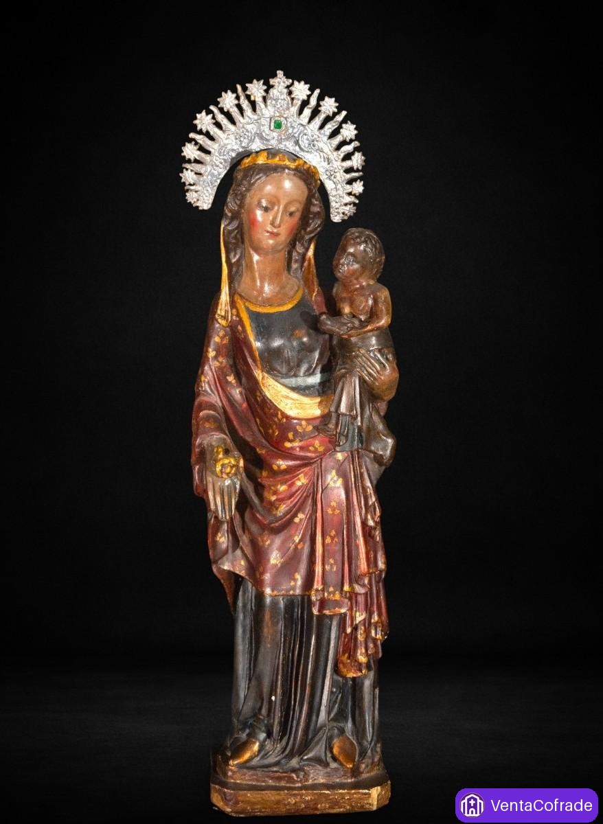 Virgen con Niño antigua escayola/yeso 1m - foto 1