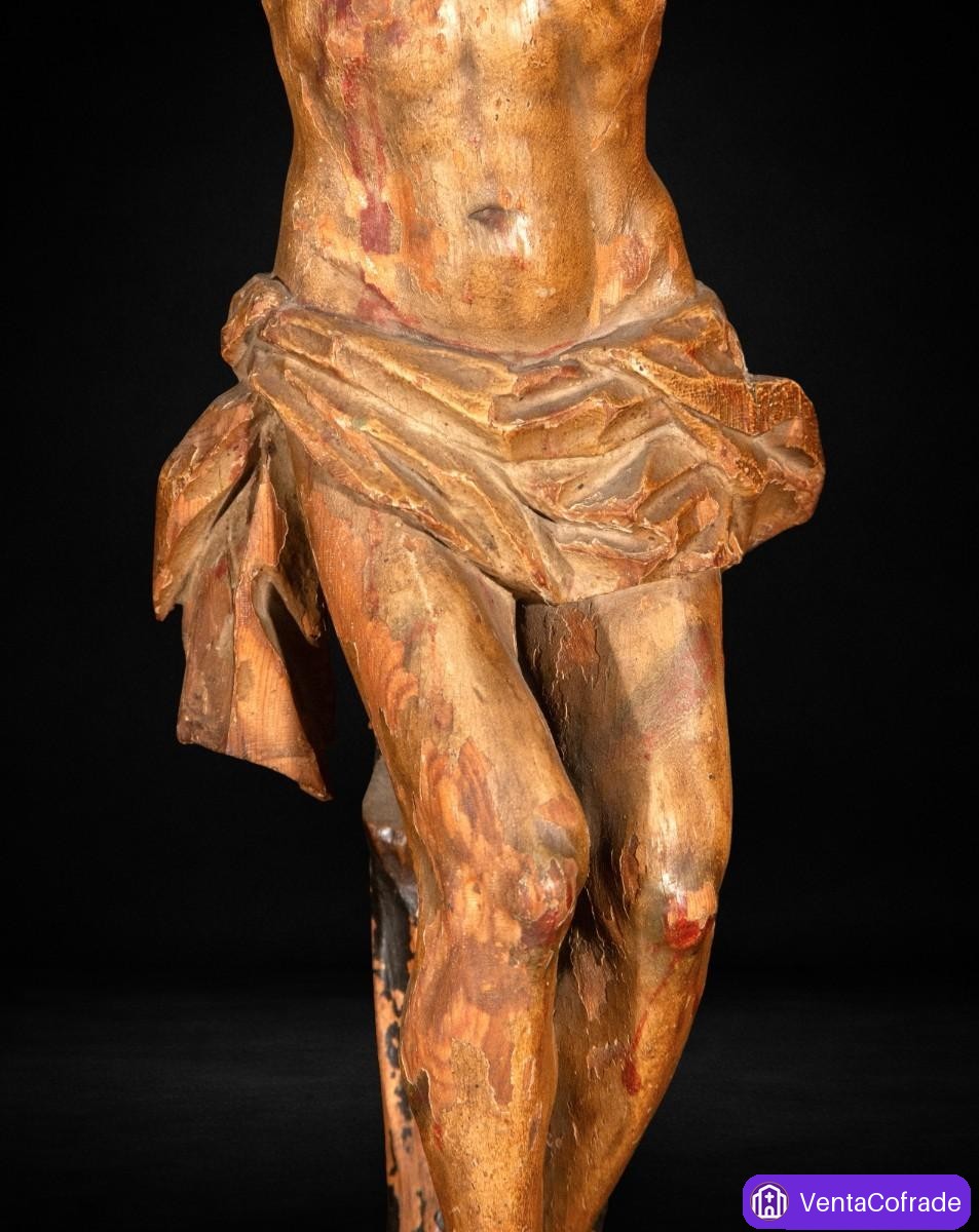 Cristo barroco antiguo madera policromada siglo XVIII 84 cm imaginería religiosa - foto 4