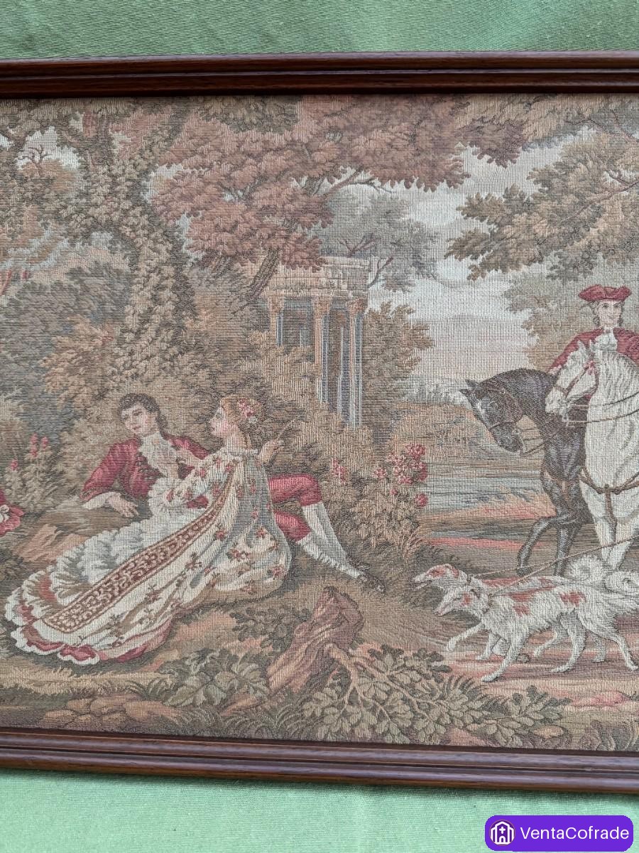 Tapiz francés gobelino vintage (138x48cm) pastoril - foto 4