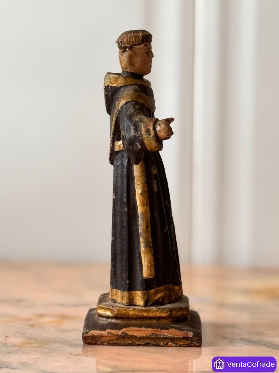 Talla antigua de San Antonio de Padua en madera policromada s. XIX – Arte sacro - foto 3