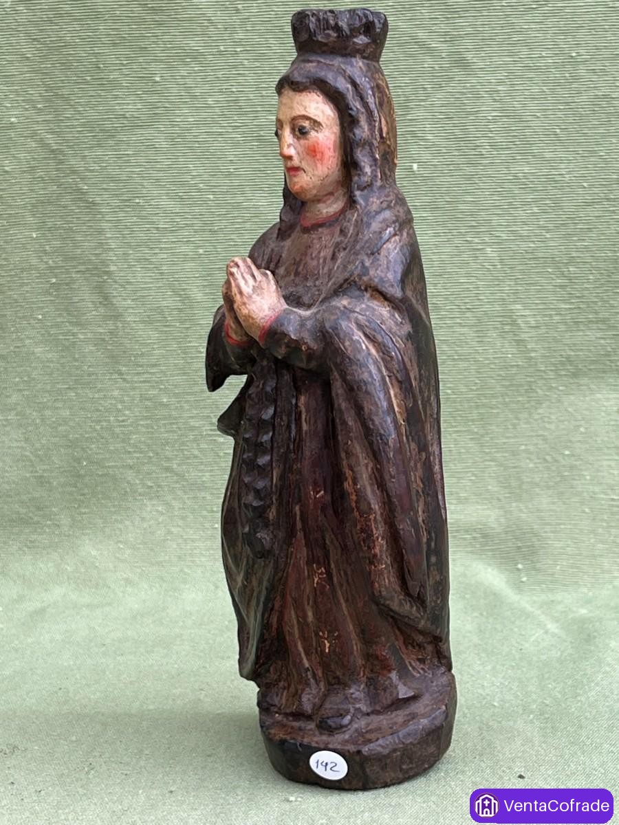 Virgen orante en madera tallada y policromada, siglo XVII - foto 6