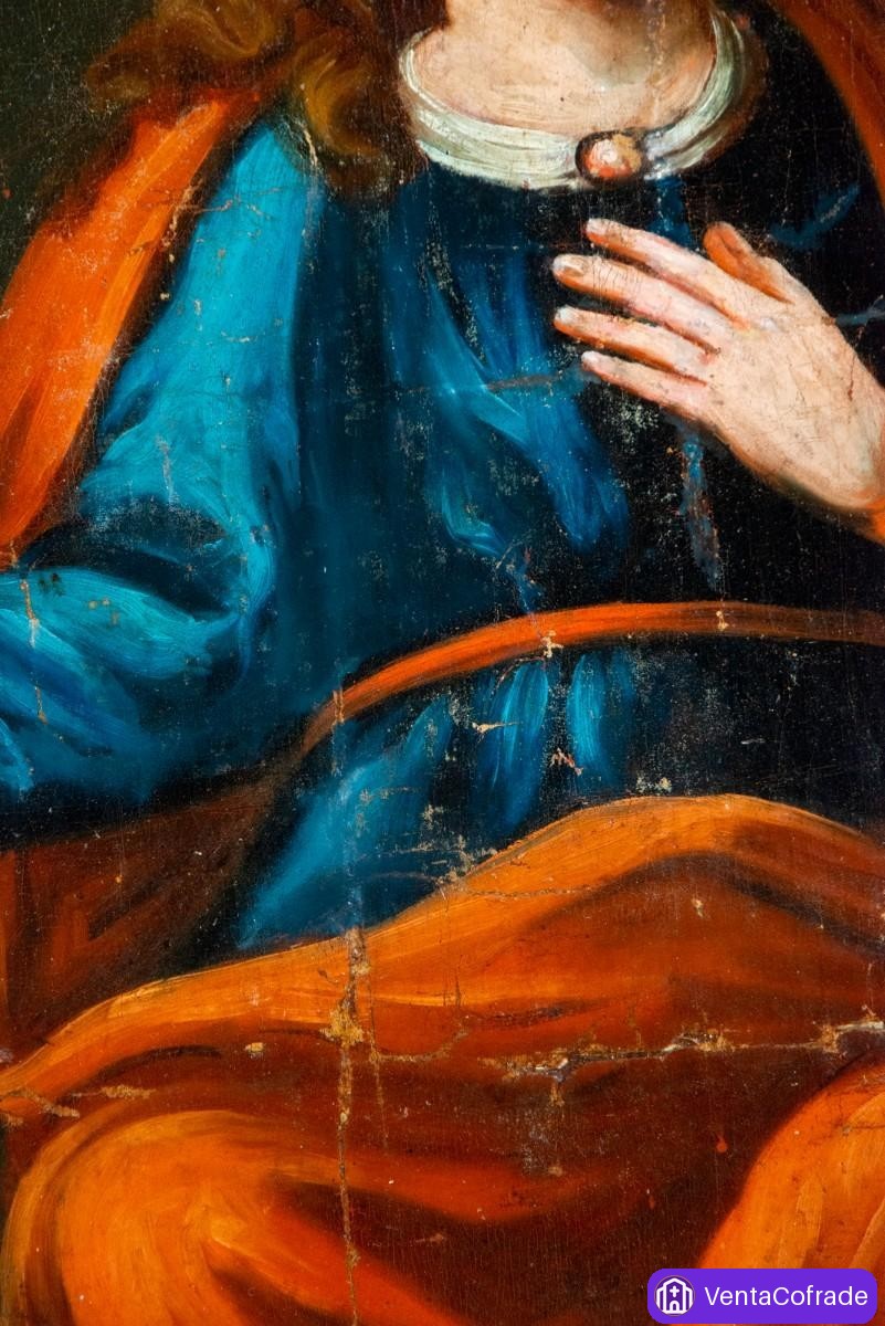 San Juan, óleo sobre lienzo, Escuela europea del siglo XVIII - foto 4