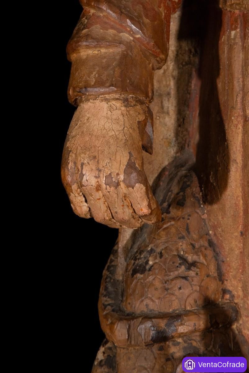 Santa Margarita de Antioquía gótica siglo XVI talla madera policromada - foto 3