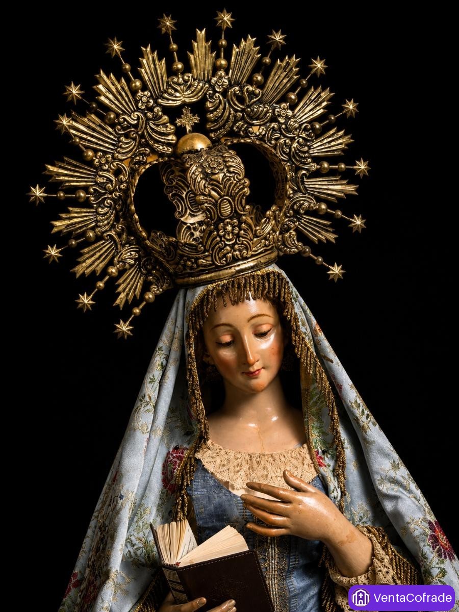 Virgen de vestir española siglo XVIII talla madera policromada escuela andaluza - foto 2