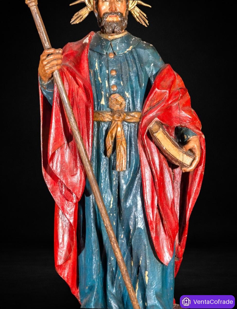 San Judas Tadeo talla madera policromada España finales XVIII-XIX 99 cm - foto 3