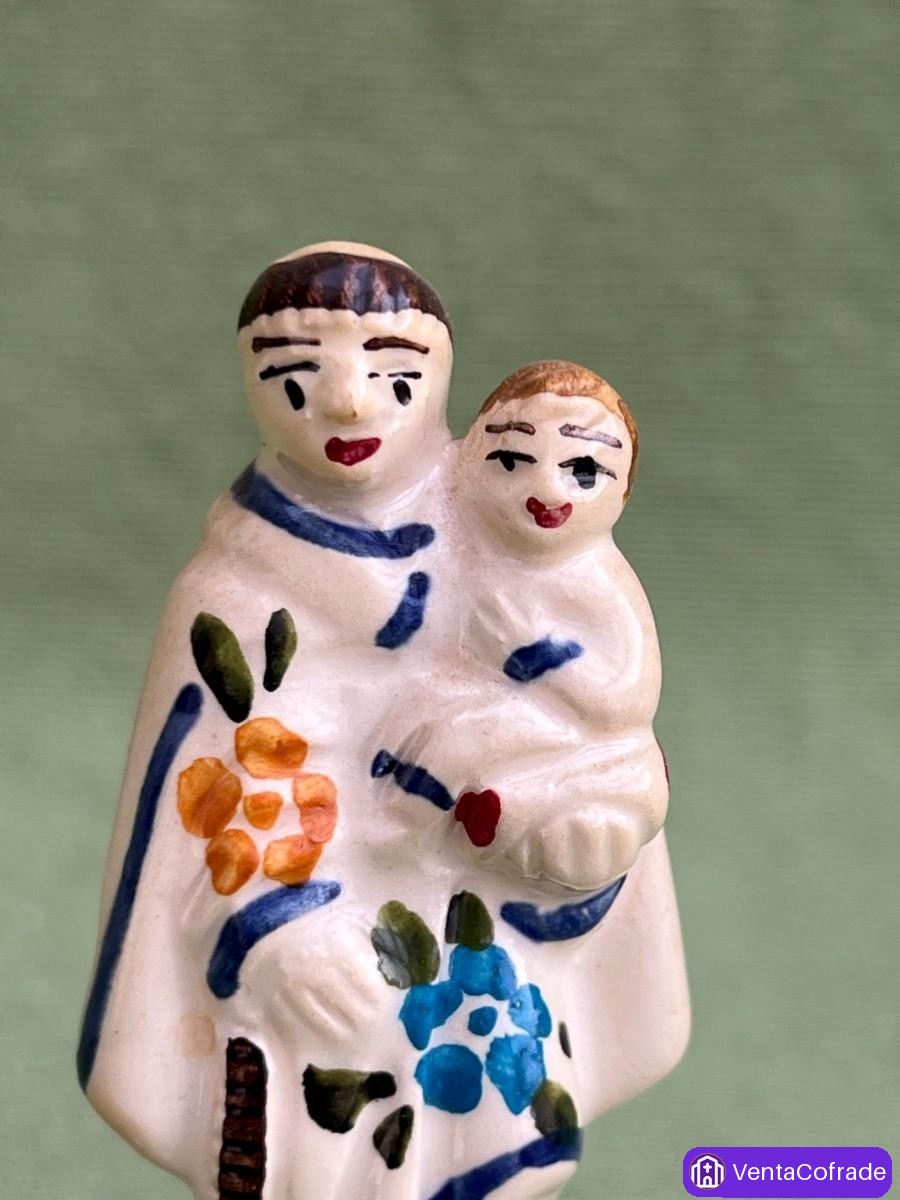 San Antonio de Padua portugués figurilla artesanal en cerámica pintada a mano - foto 2