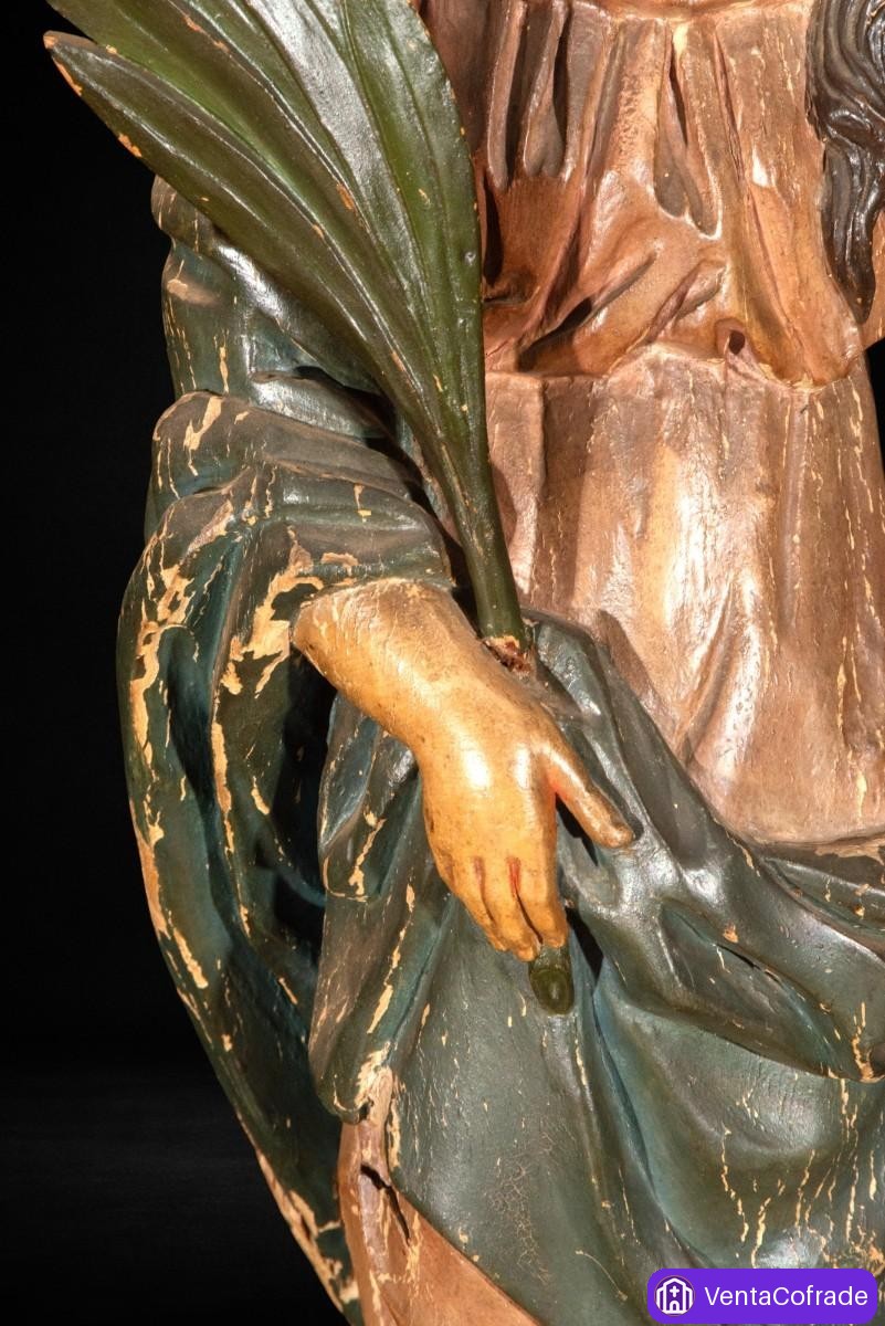 Santa Catalina de Alejandría talla madera policromada siglo XVIII 70 cm - foto 4