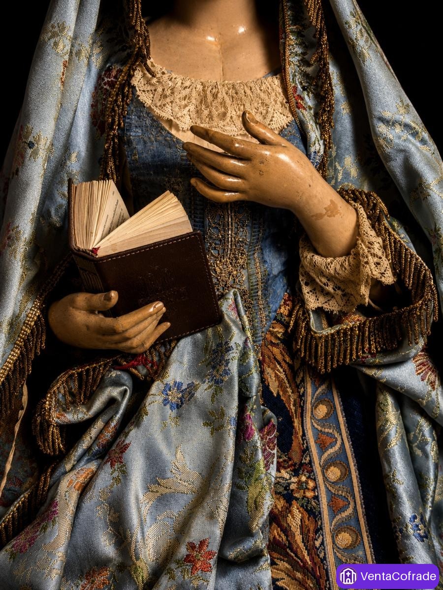 Virgen de vestir española siglo XVIII talla madera policromada escuela andaluza - foto 6