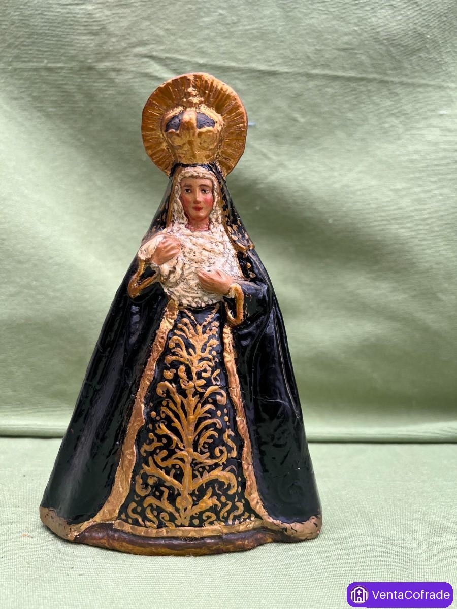 Virgen Dolorosa en estuco policromado, imaginería popular española - foto 5